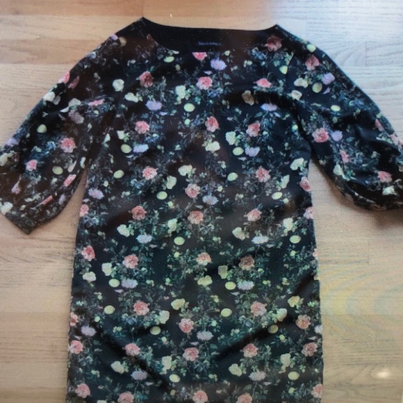 Floral Black and Pink Women's Wedding Dress - Picture 1 of 3